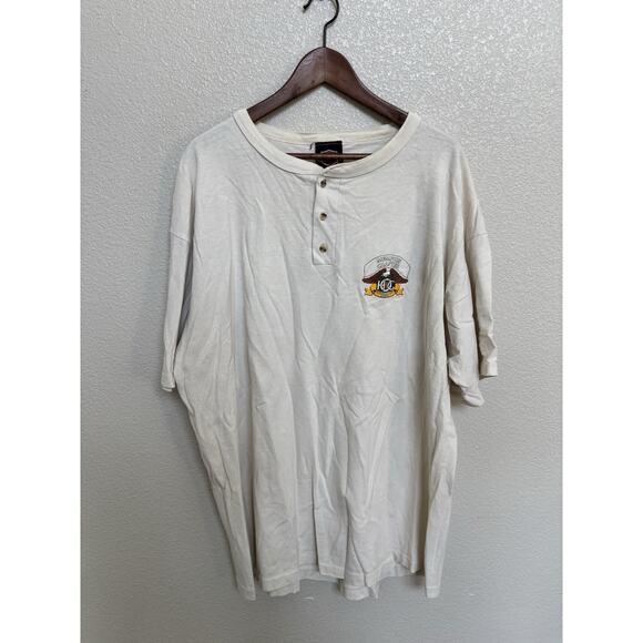 NEW Harley Davidson Mens cream henley tshirt 2x memphis chapter short sleeve - Picture 1 of 5